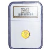 1861 Rare Gold Dollar NGC MS63