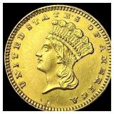 1888 Gold $1 Indian Head Type 3 CLOSELY UNCIRCULAT