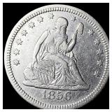 1856 Seated Liberty Quarter NEARLY UNCIRCULATED