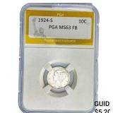 1924-S Mercury Silver Dime PGA MS63 FB