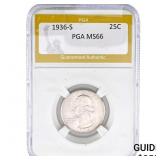 1936-S Washington Silver Quarter PGA MS66