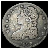 1836 Capped Bust Half Dollar LIGHTLY CIRCULATED