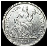 1875 Seated Liberty Dime CLOSELY UNCIRCULATED