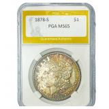 1878-S Morgan Silver Dollar PGA MS65