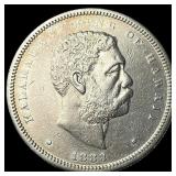 1883 Silver Hawaiian 1/2 Dollar CLOSELY UNCIRCULAT