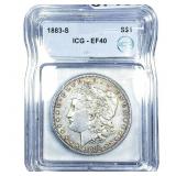 1883-S Morgan Silver Dollar ICG EF40
