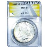 1923-S Silver Peace Dollar ANACS MS63