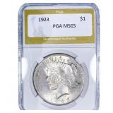 1923 Silver Peace Dollar PGA MS65