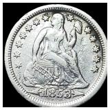 1853 Arrows Seated Liberty Dime CLOSELY UNCIRCULAT