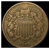 1865 Bronze Two-Cent Piece LIGHTLY CIRCULATED