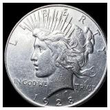 1928 Silver Peace Dollar CLOSELY UNCIRCULATED