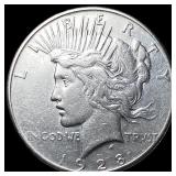 1928 Silver Peace Dollar CLOSELY UNCIRCULATED