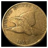 1857 Flying Eagle Cent ABOUT UNCIRCULATED
