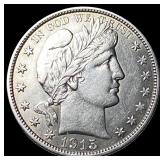 1915-D Silver Half Dollar Barber CLOSELY UNCIRCULA