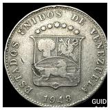 1948 Venezuela Silver 12.5 Centimos