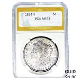 1891-S Morgan Silver Dollar PGA MS63