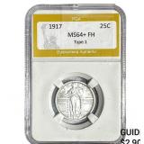1917 Standing Liberty Quarter PGA MS64+ FH Type 1