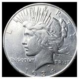 1934 Peace Silver Dollar NEARLY UNCIRCULATED