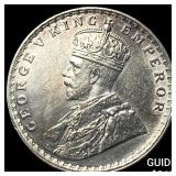 1914 British India Silver Rupee