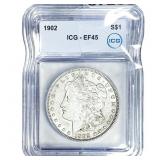 1902 Morgan Silver Dollar ICG EF45