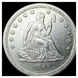 1863 Seated Liberty Quarter CLOSELY UNCIRCULATED