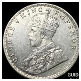 1917B British India Silver Rupee