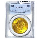 1904 $20 Gold Double Eagle PCGS MS63