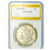 1878 8TF Morgan Silver Dollar PGA XF45