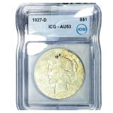 1927-D Silver Peace Dollar ICG AU53