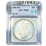 1878 Rev. 78 Morgan Silver Dollar ICG AU58