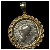 Roman Empire Vespasian Silver Denarius AD 69-79 HI