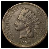 1859 Copper-Nickel Indian Head Cent NEARLY UNCIRCU