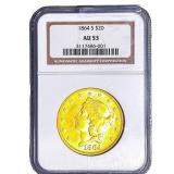 1864-S $20 Gold Double Eagle NGC AU53