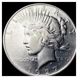 1927 Silver Peace Dollar NEARLY UNCIRCULATED