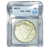 1927-S Silver Peace Dollar ICG AU50