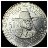 1971 Peru Silver 50 Soles De Oro