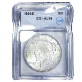 1926-D Silver Peace Dollar ICG AU58