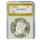 1879-S Morgan Silver Dollar PGA MS66 PL