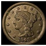 1845 Braided Hair Large Cent NEARLY UNCIRCULATED