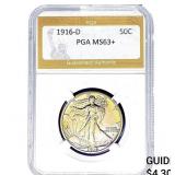 1916-D Walking Liberty Half Dollar PGA MS63+