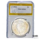 1922 Silver Peace Dollar PGA MS64