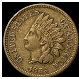 1859 Copper Indian Head Cent NEARLY UNCIRCULATED