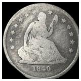 1840-O Silver Seated Liberty Quarter LIGHTLY CIRCU