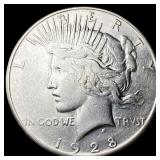 1928-S Silver Peace Dollar NEARLY UNCIRCULATED