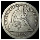 1859-O Silver Seated Liberty Quarter LIGHTLY CIRCU
