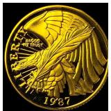 1987-W Gold $5 Constitution Commemorative GEM PROO
