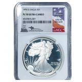 1992-S Silver Eagle NGC PF70 Ultra Cameo