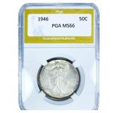 1946 Walking Liberty Half Dollar PGA MS66