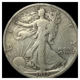 1917-S Silver Walking Liberty Half Dollar ABOUT UN