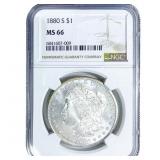 1880-S Morgan Silver Dollar NGC MS66